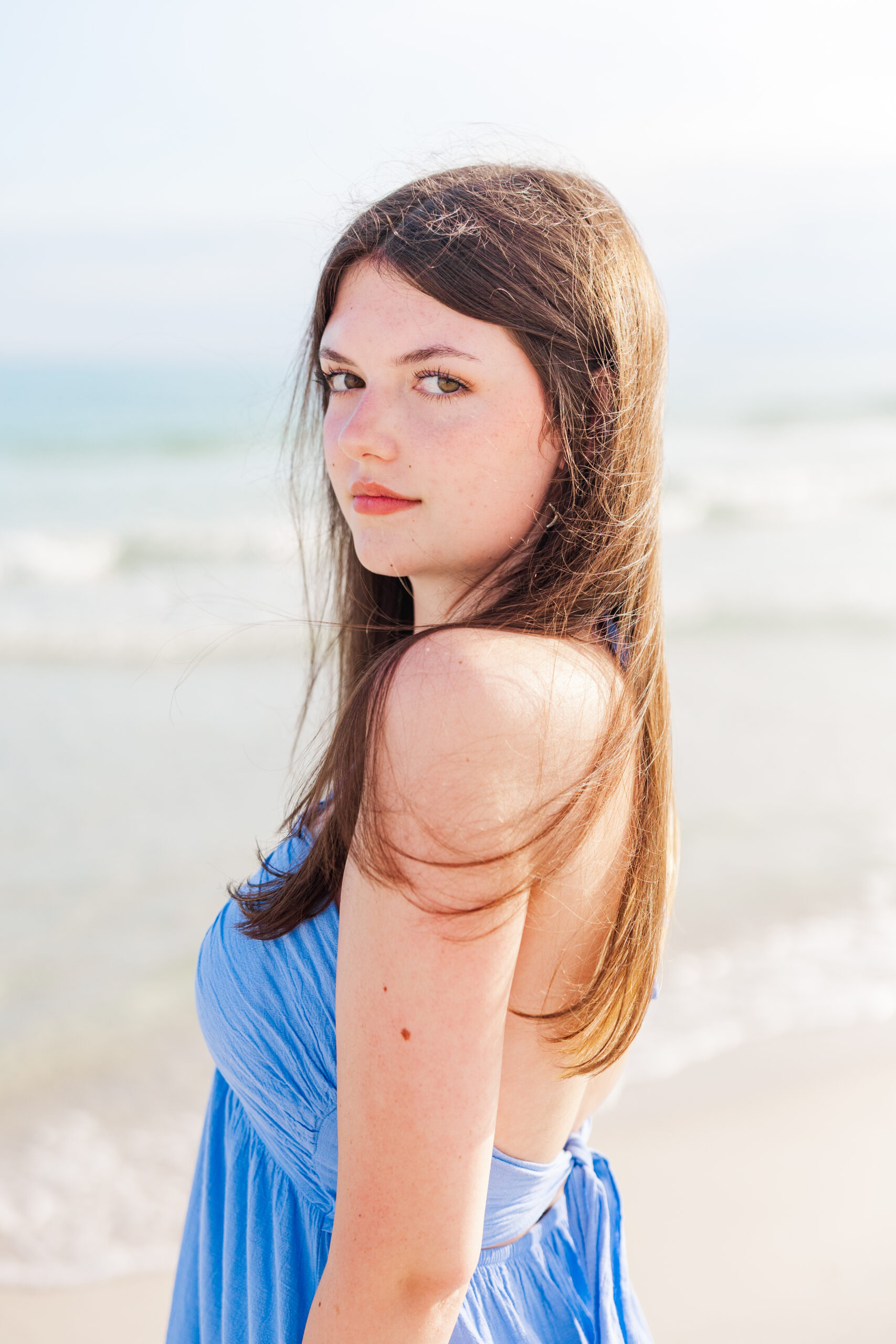 pensacola senior photo on the beach