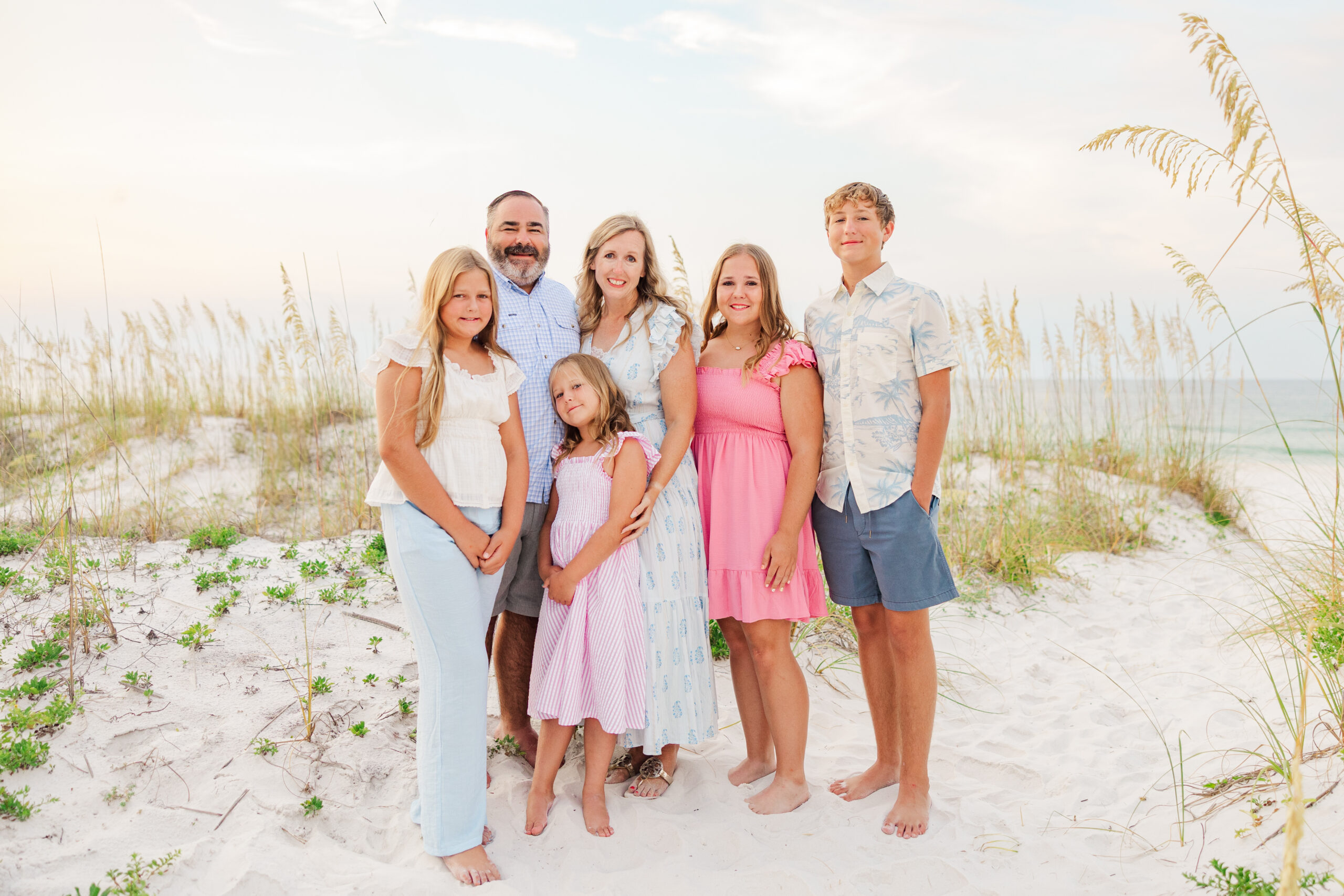 extended family on the dunes of pensacola beach
