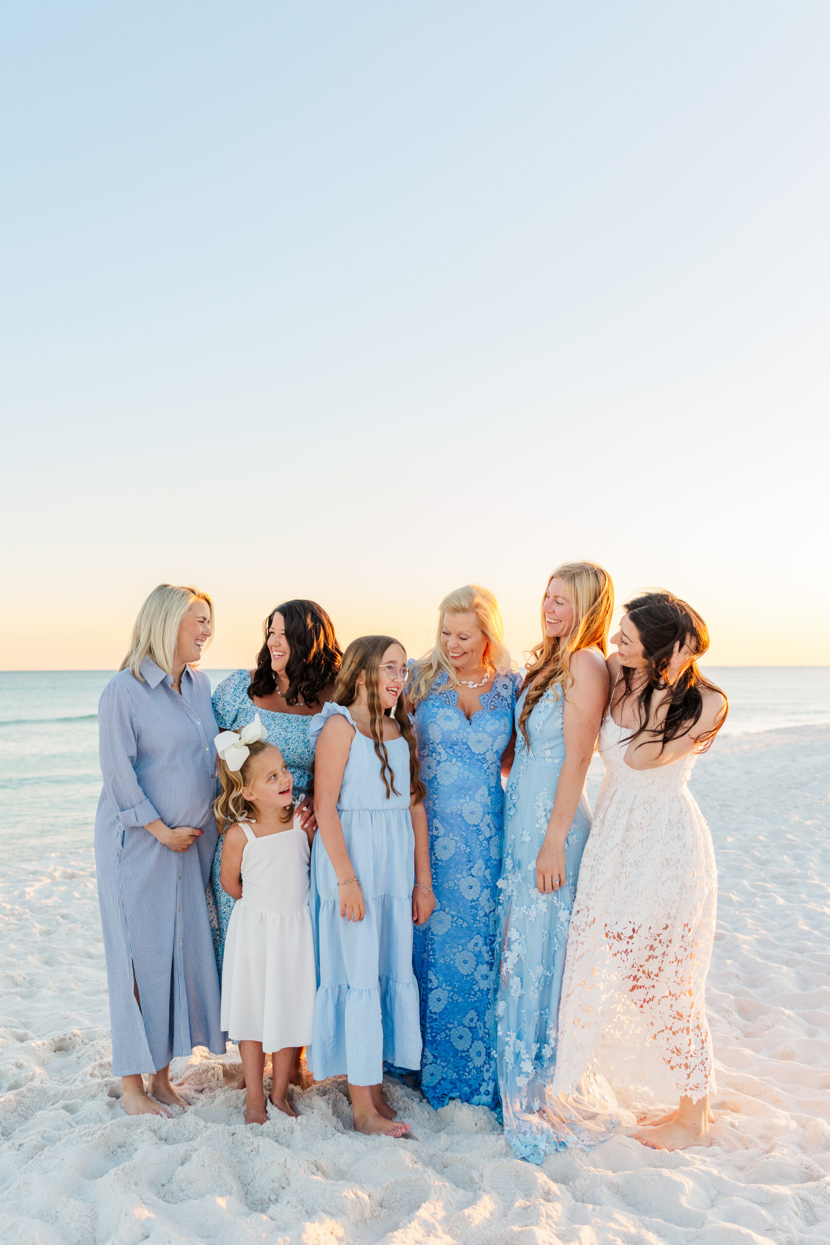 all the women in the family session on pensacola beach